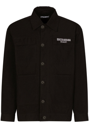 Dolce & Gabbana DGVIB3 logo-embroidered shirt jacket - Black