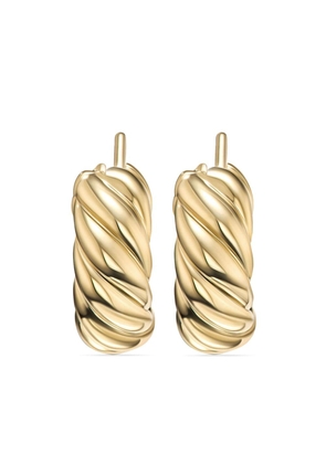 David Yurman 18kt yellow gold 5.4mm Sculpted Cable hoop earrings