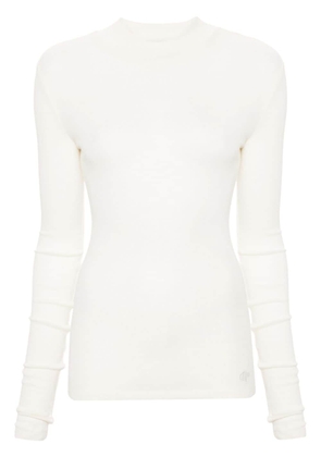 Claudie Pierlot logo-embroidered wool jumper - White