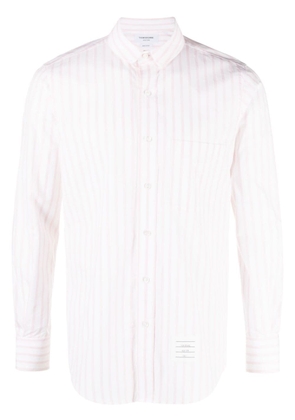 Thom Browne striped long-sleeve cotton shirt - White