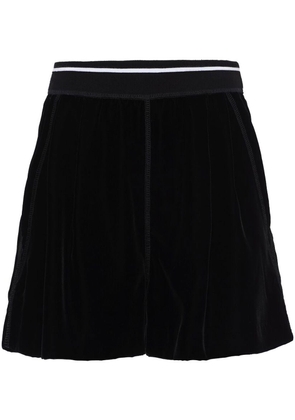 Miu Miu velvet-effect track shorts - Black