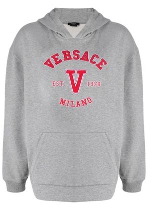 Versace appliqué logo hoodie - Grey