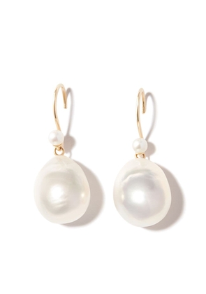 Mizuki 14kt yellow gold pearl drop earrings