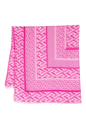 Versace all-over monogram-print scarf - Pink
