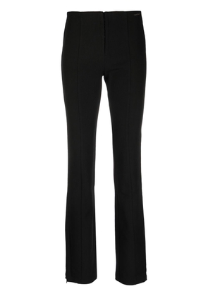 Calvin Klein Jeans embroidered-logo high-waist trousers - Black