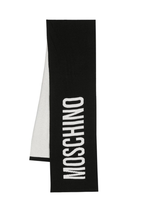 Moschino two-tone intarsia-knit scarf - Black