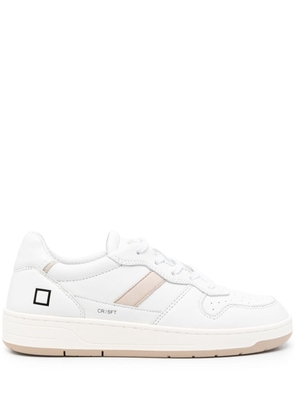 D.A.T.E. logo-debossed leather sneakers - White