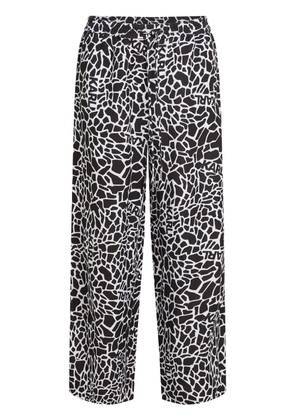 Karl Lagerfeld giraffe-print wide-leg trousers - Black