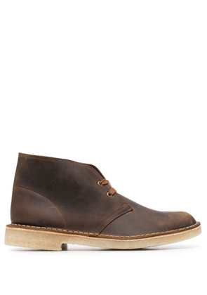 Clarks Originals Beeswax-coated leather ankle boots - Brown
