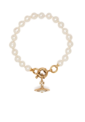 Vivienne Westwood Orb pendant pearl bracelet - Neutrals