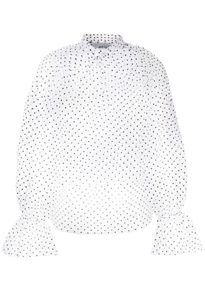 Atu Body Couture sheer polka-dot blouse - White