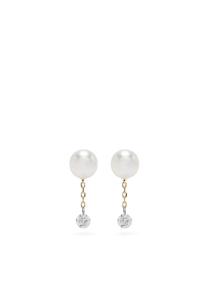 Mizuki 14kt gold Sea Of Beauty pearl and diamond stud earrings
