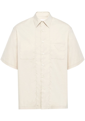 Prada triangle-logo cotton shirt - Neutrals
