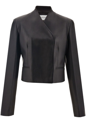 Ferragamo V-neck leather jacket - Black