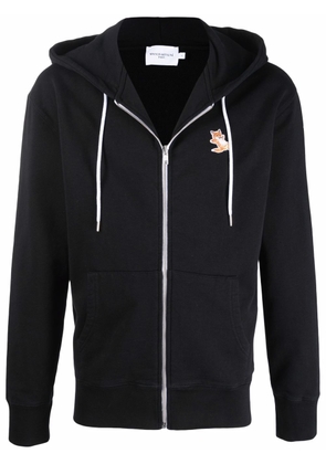 Maison Kitsuné logo-patch zip-up hoodie - Black