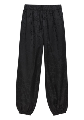 ANINE BING silk jacquard-pattern track pants - Black