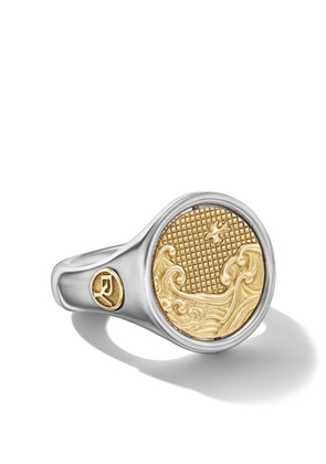 David Yurman 18kt yellow gold and silver Amulet Fire & Water signet ring