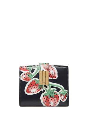 Bally Ollam strawberry-print leather wallet - Black