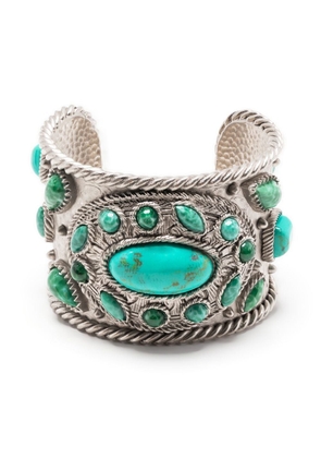 Roberto Cavalli turquoise cuff bracelet - Silver