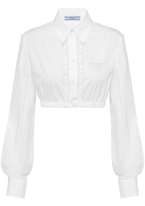 Prada embroidered poplin shirt - White