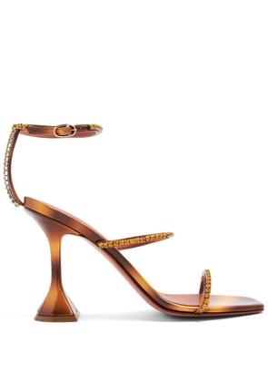 Amina Muaddi Gilda 95mm crystal-embellished sandals - Brown