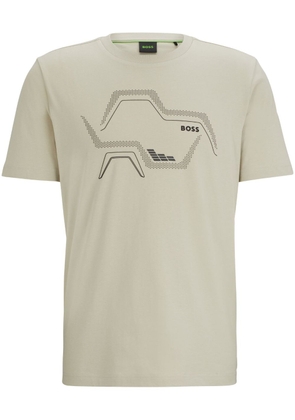 BOSS graphic-print cotton T-shirt - Neutrals
