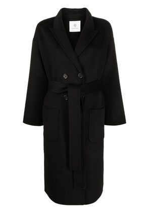 ANINE BING belted double-breasted coat - Black