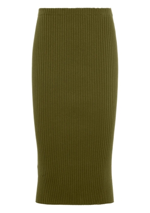Prada ribbed-knit cotton tube skirt - Green