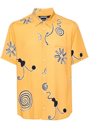 Jacquemus Mello spiral-print shirt - Yellow