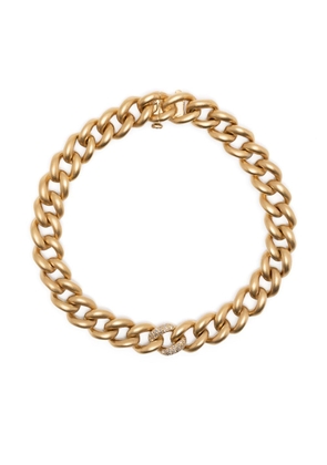 SHAY 18kt yellow gold Single Pavé matte chain bracelet