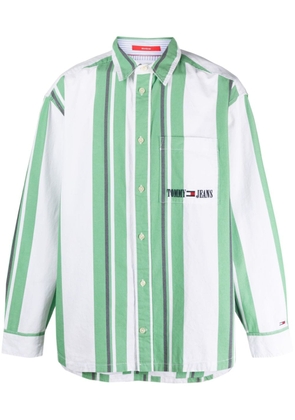 Tommy Jeans oversized striped cotton shirt - Green