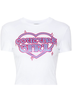Versace Jeans Couture logo-print cropped T-shirt - White