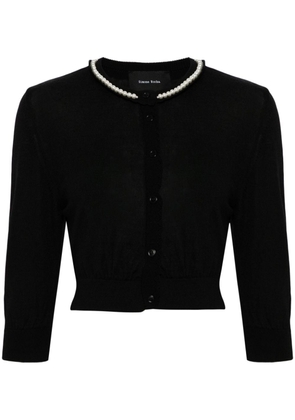 Simone Rocha pearl-embellished cropped cardigan - Black