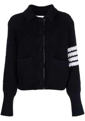 Thom Browne chunky-knit merino-wool cardigan - Blue