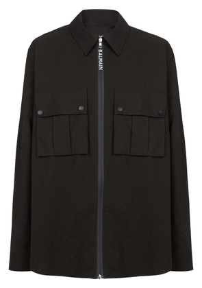 Balmain zip-up cotton shirt - Black