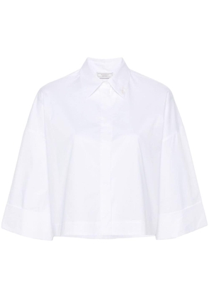 Peserico embroidered-logo poplin shirt - White