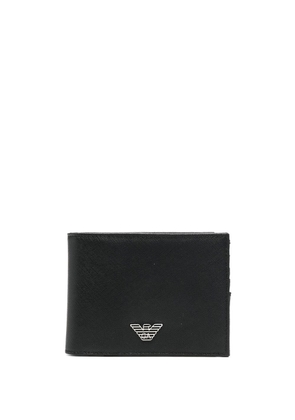 Emporio Armani logo-plaque bi-fold wallet - Black
