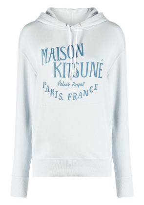 Maison Kitsuné logo-print cotton-jersey hoodie - Blue