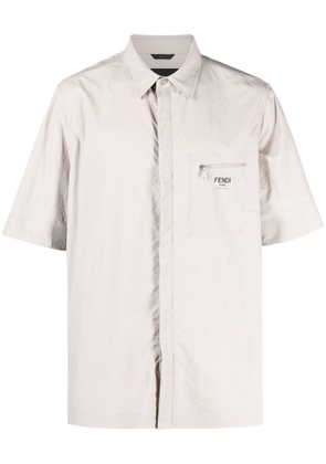 FENDI logo-print short-sleeve shirt - Neutrals