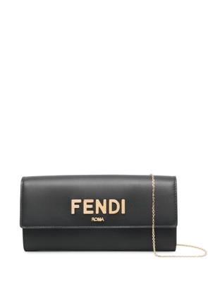 FENDI logo-detail leather mini bag - Black