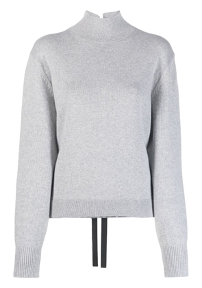 FENDI tied-back knitted pullover - Grey