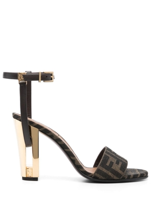 FENDI Zucca monogram heeled sandals - Brown