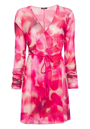 LIU JO botanical-print wrap dress - Pink