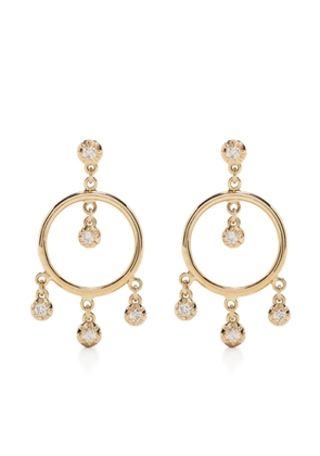 Jacquie Aiche 18kt yellow gold Sophie Shaker diamond hoop drop earring