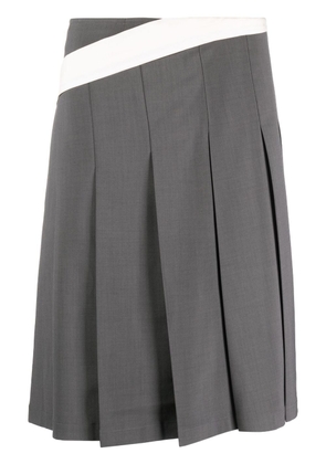 Low Classic contrast-trim pleated midi skirt - Grey