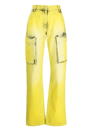Versace high-waisted distressed cargo jeans - Yellow