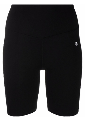 ANINE BING logo-print cycling shorts - Black
