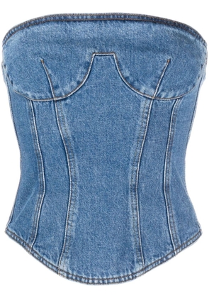 Magda Butrym strapless denim corset top - Blue