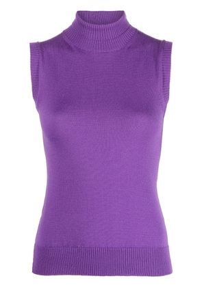Sportmax roll-neck virgin-wool vest - Purple