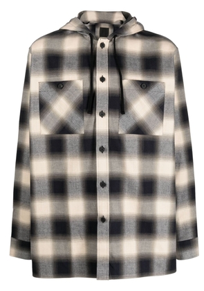 Givenchy checkered cotton hooded shirt - Neutrals